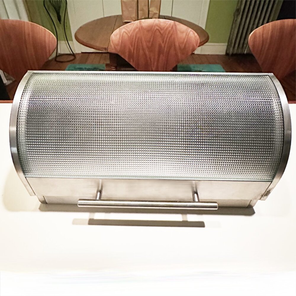 Oggi Stainless Steel Roll Top Bread Box with Tempered Glass - Picture 4 of 8